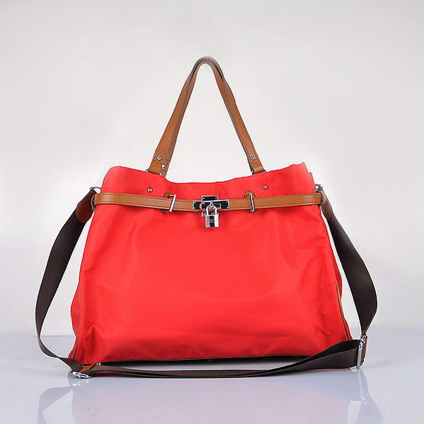 H80668 Hermes 2012 impermeabile spalla in tessuto Red Bag